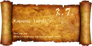 Kaposy Teréz névjegykártya