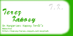 terez kaposy business card